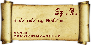 Szénásy Noémi névjegykártya