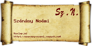 Szénásy Noémi névjegykártya