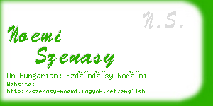 noemi szenasy business card